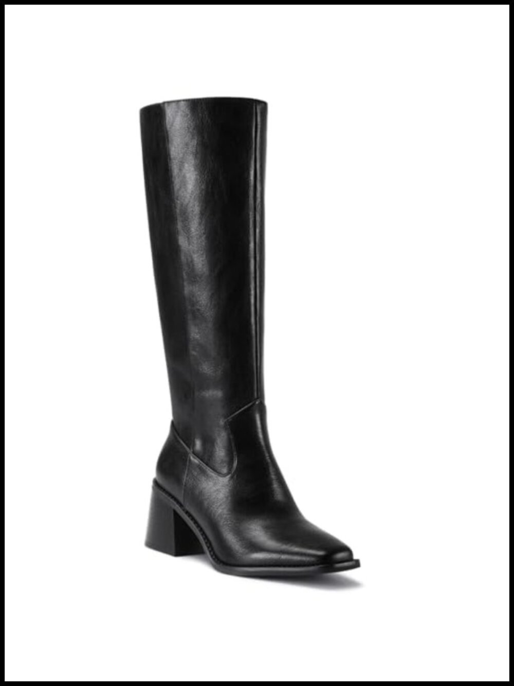 Women's Square Toe Knee High Boots Chunky Block Heel